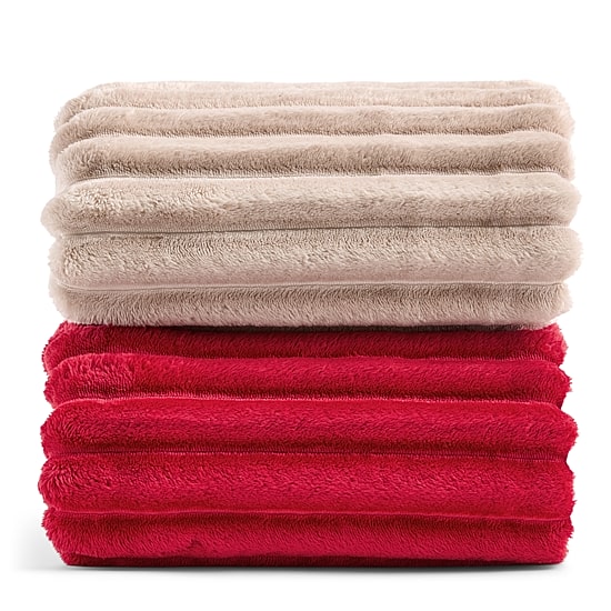 North Pole Trading Co. Ribbed Mink Sherpa Throw
