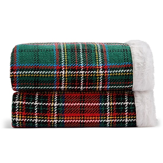 North Pole Trading Co. Boucle Chenille Plaid Throw