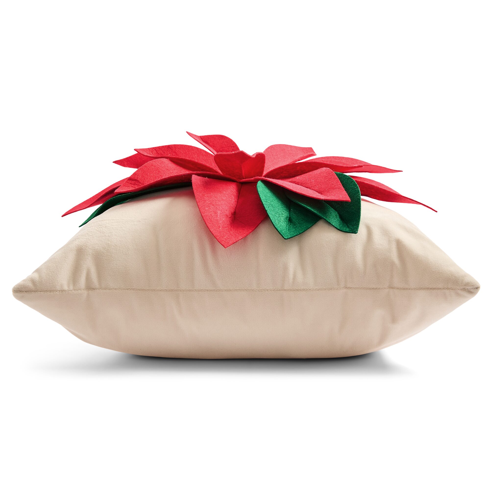 North Pole Trading Co. Poinsetta Holiday Square Throw Pillow