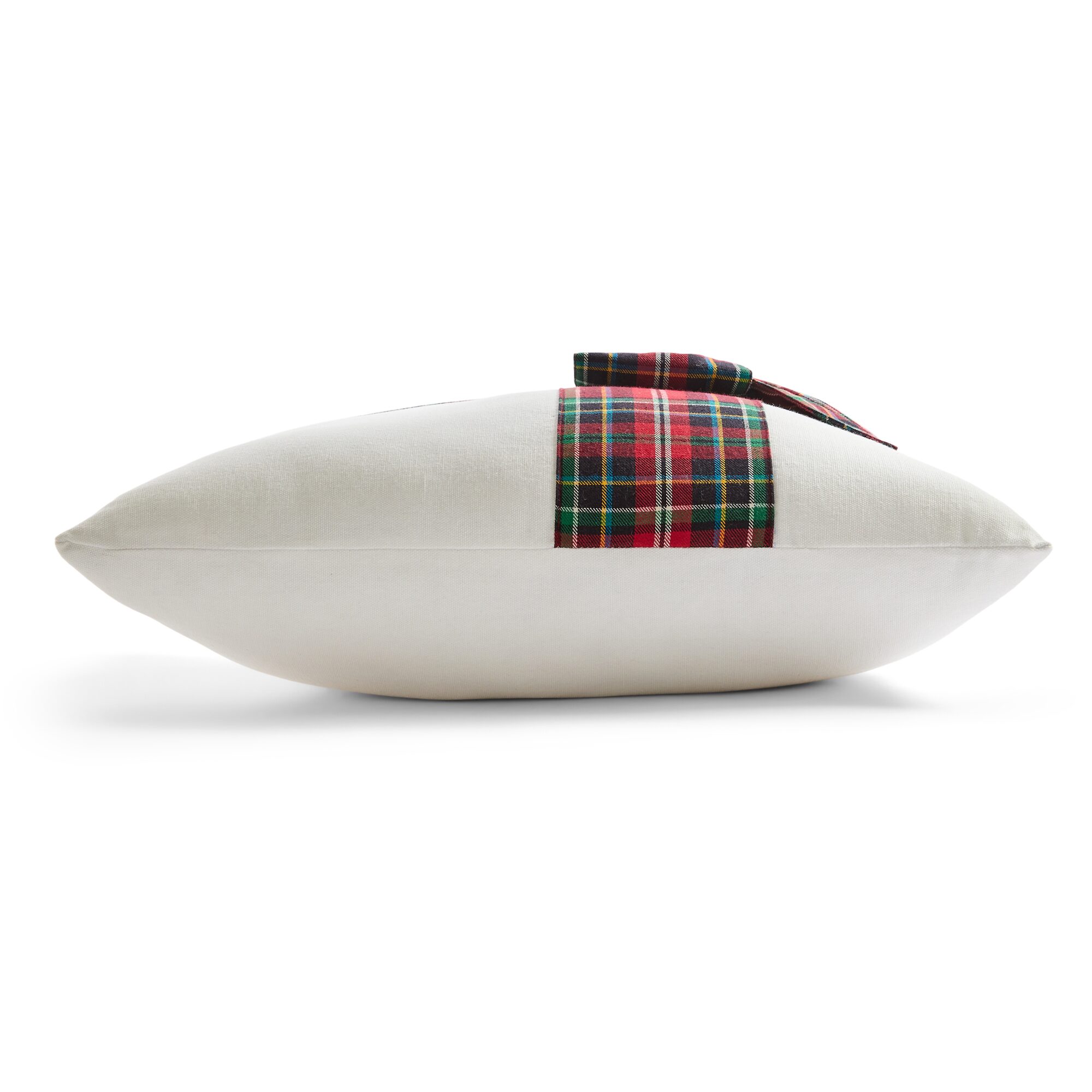 North Pole Trading Co. Plaid Bow Holiday Square Throw Pillow