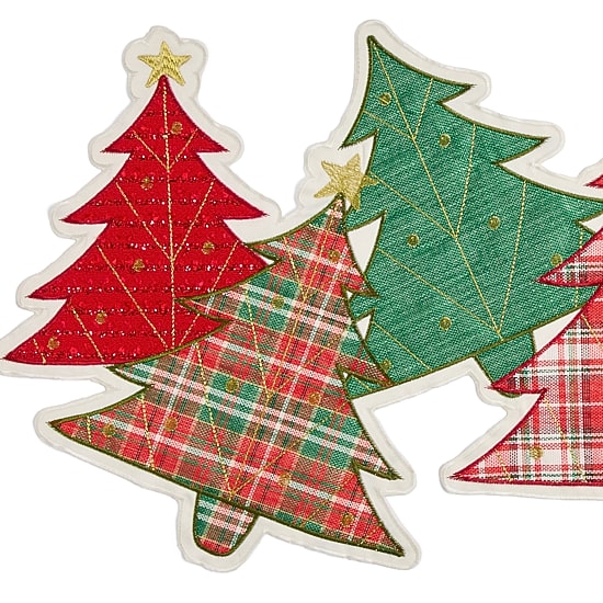 Homewear Holiday Plaid Trees Centerpiece