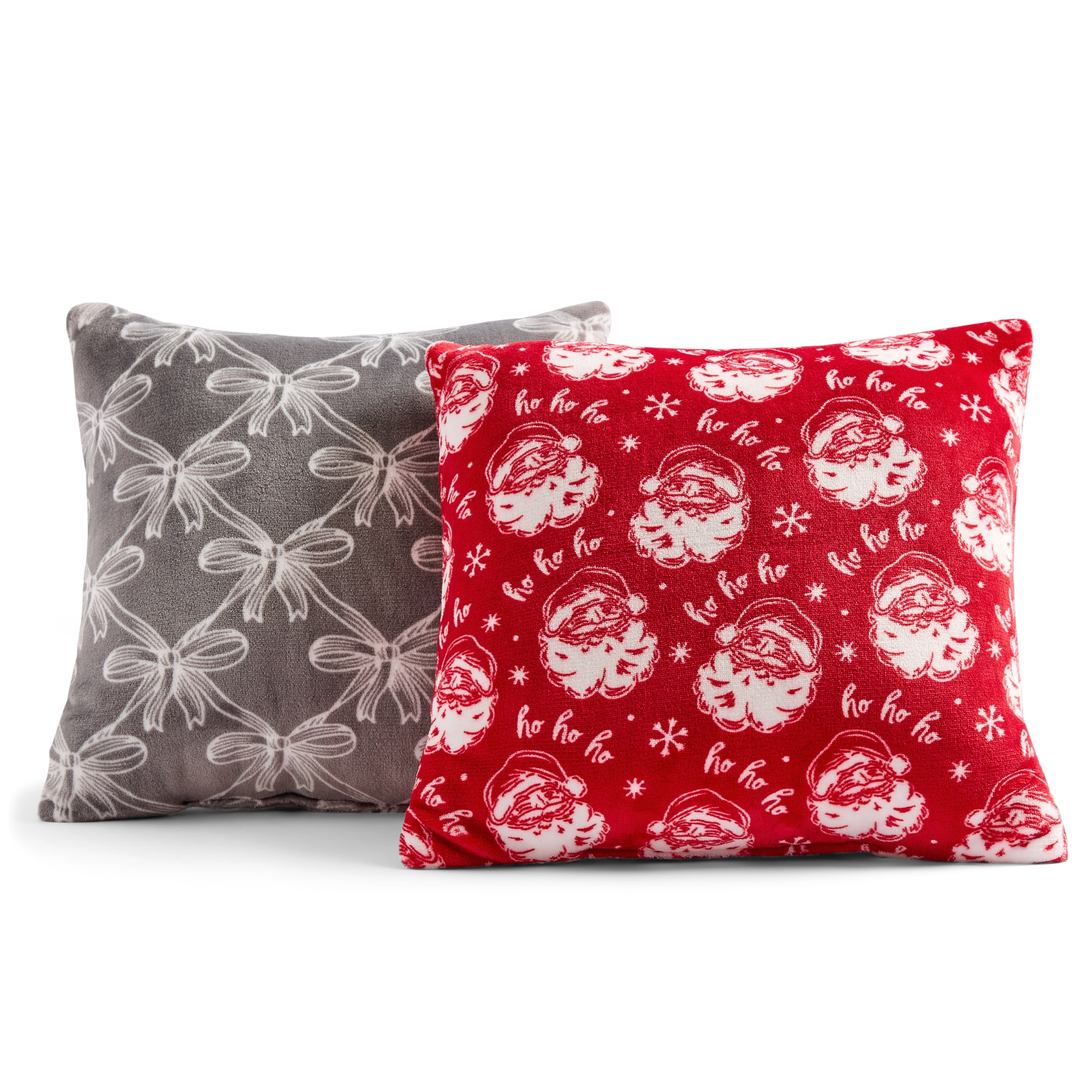 North Pole Trading Co. Holiday 2pk Red Santa 1 Pair Square Throw Pillow