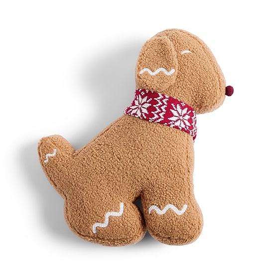 North Pole Trading Co. Gingerbread Dog Holiday Figural Throw Pillow