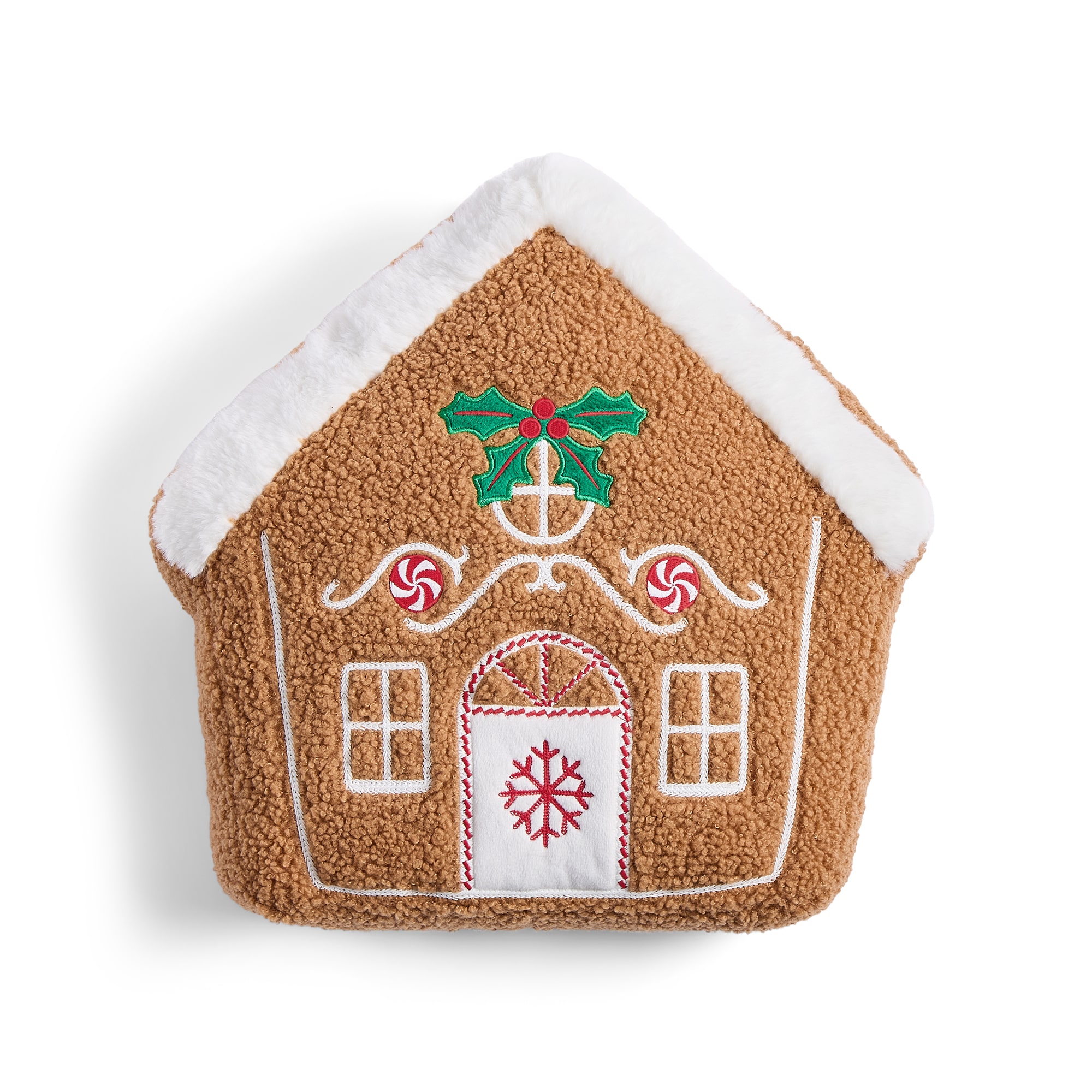 North Pole Trading Co. Gingerbread House Holiday Figural Throw Pillow
