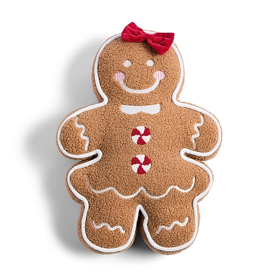 North Pole Trading Co. Gingerbread Girl Holiday Figural Throw Pillow