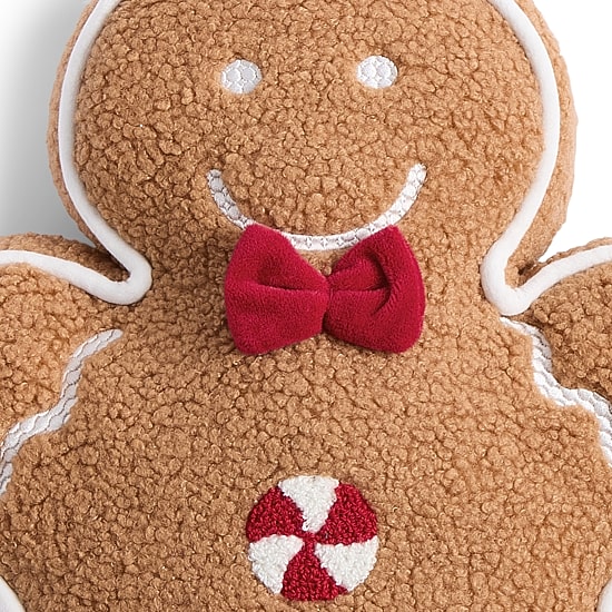 North Pole Trading Co. Gingerbread Man Holiday Figural Throw Pillow