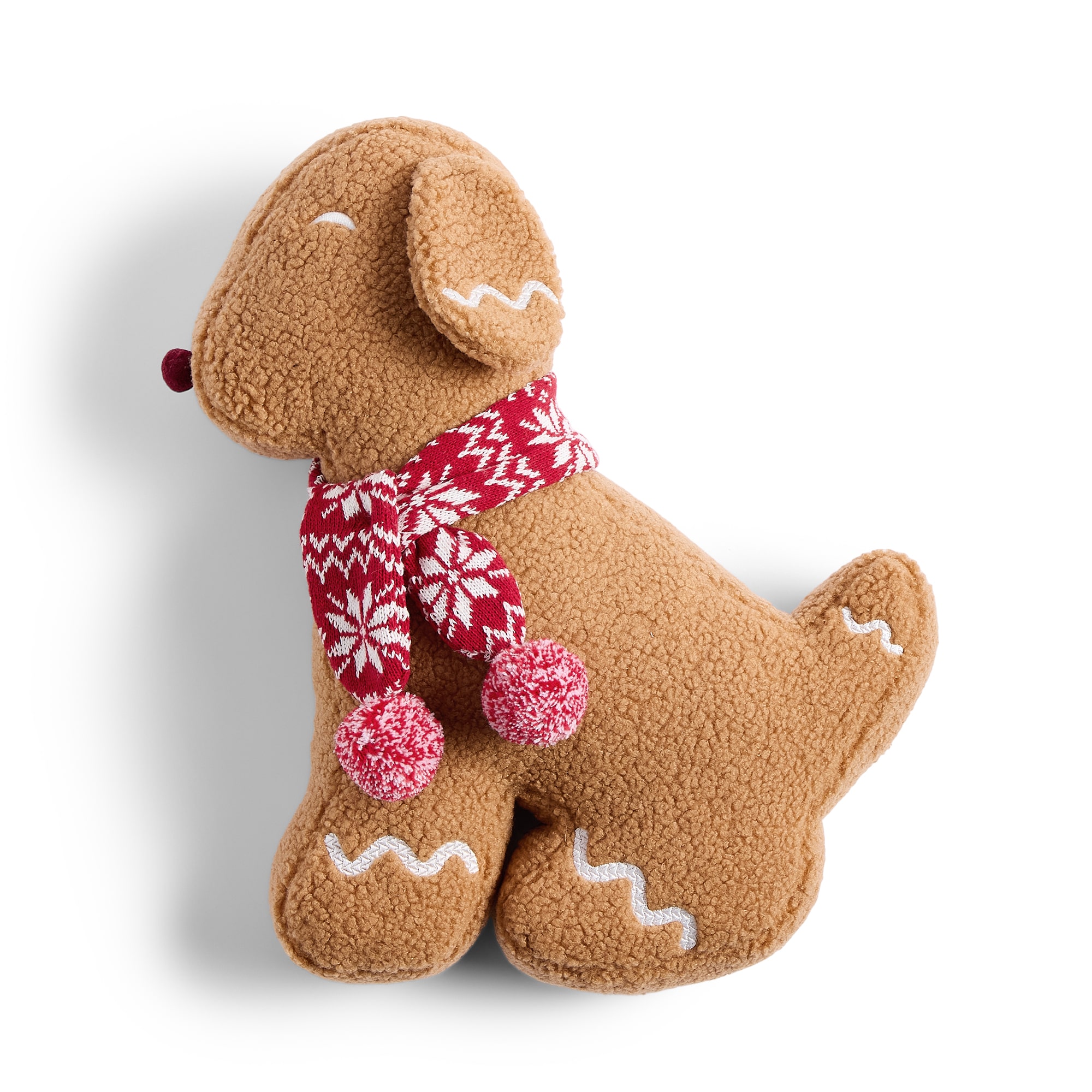 North Pole Trading Co. Gingerbread Dog Holiday Figural Throw Pillow