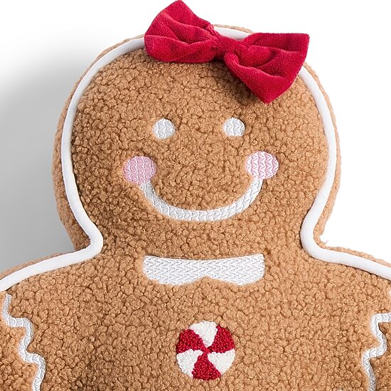 North Pole Trading Co. Gingerbread Girl Holiday Figural Throw Pillow
