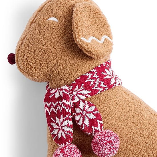 North Pole Trading Co. Gingerbread Dog Holiday Figural Throw Pillow