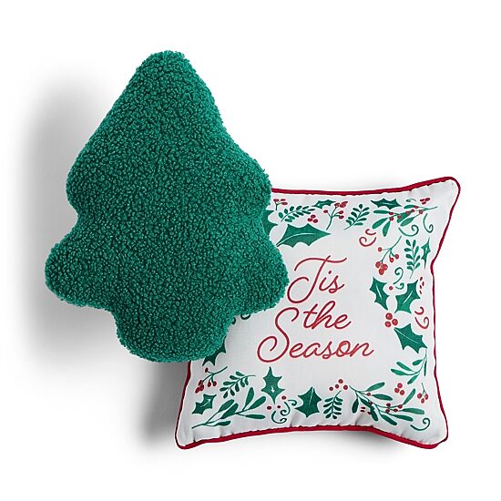 North Pole Trading Co. Holiday Mini 2pk Tree 2-pc. Square Throw Pillow