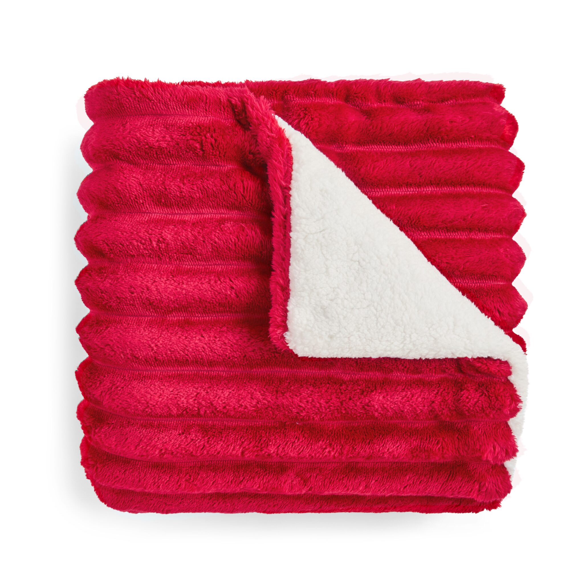 North Pole Trading Co. Ribbed Mink Sherpa Throw
