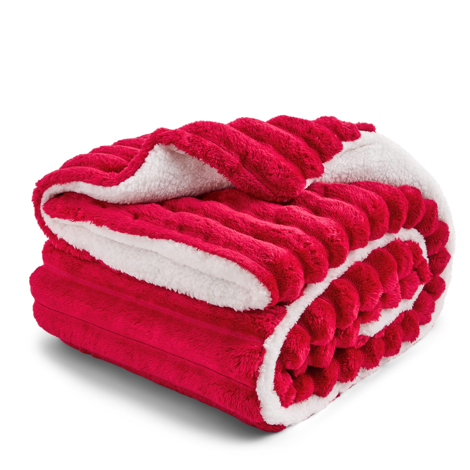 North Pole Trading Co. Ribbed Mink Sherpa Throw
