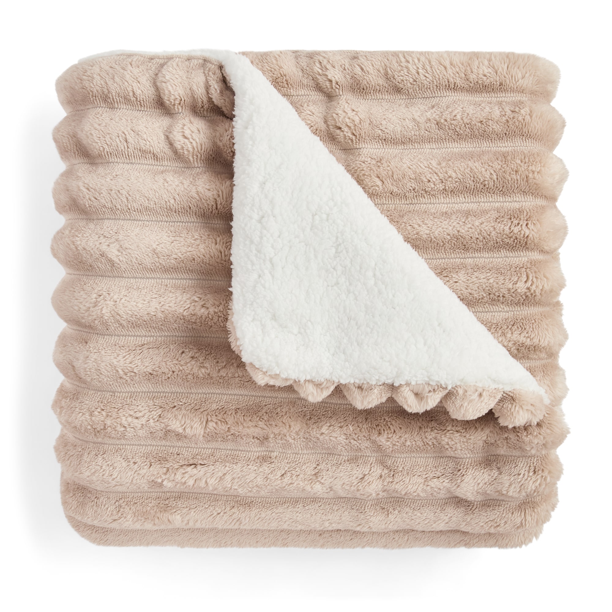 North Pole Trading Co. Ribbed Mink Sherpa Throw