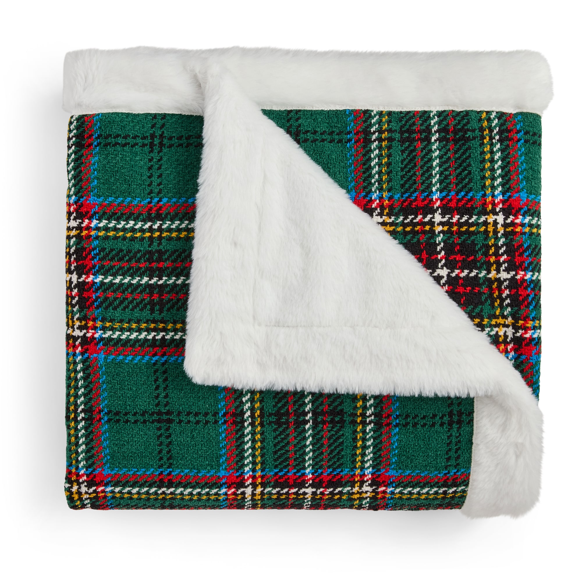 North Pole Trading Co. Boucle Chenille Plaid Throw