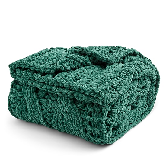 North Pole Trading Co. Chunky Cable Knit Chenille Throw