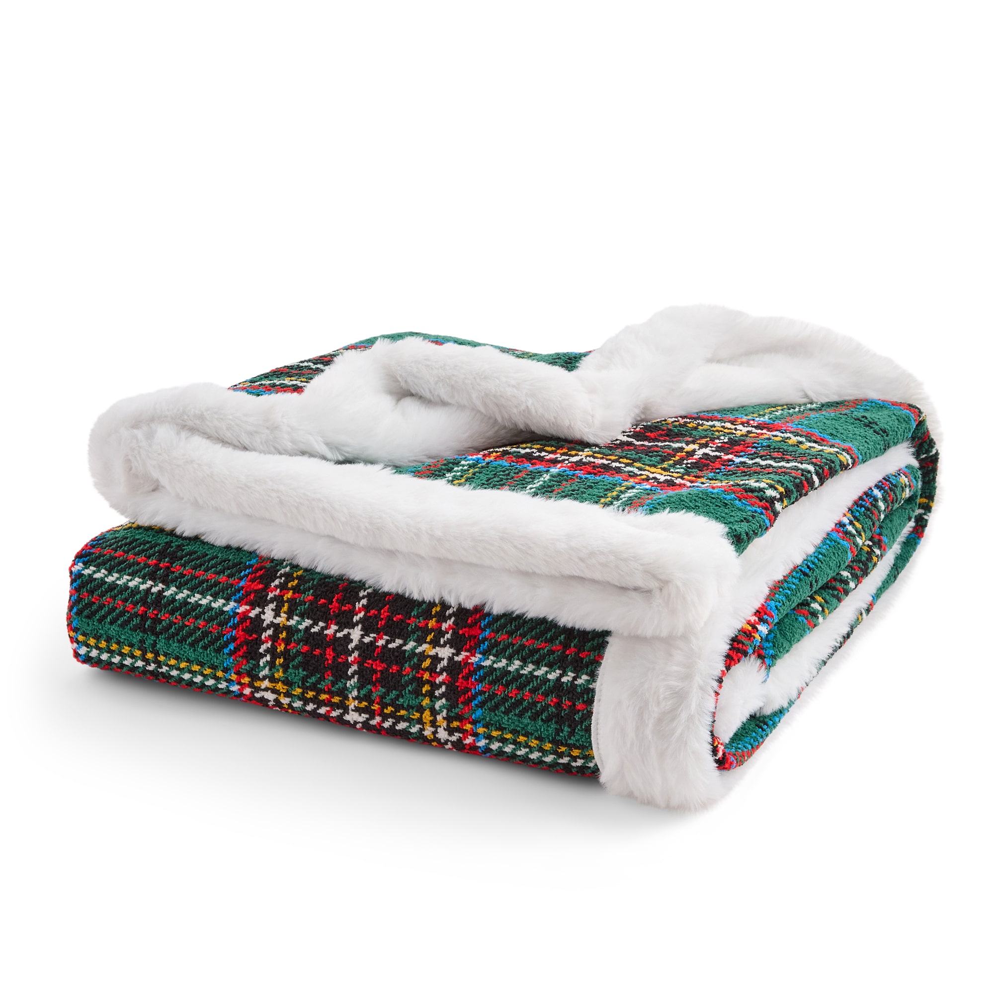 North Pole Trading Co. Boucle Chenille Plaid Throw