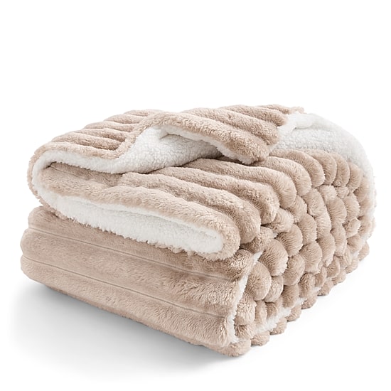 North Pole Trading Co. Ribbed Mink Sherpa Throw