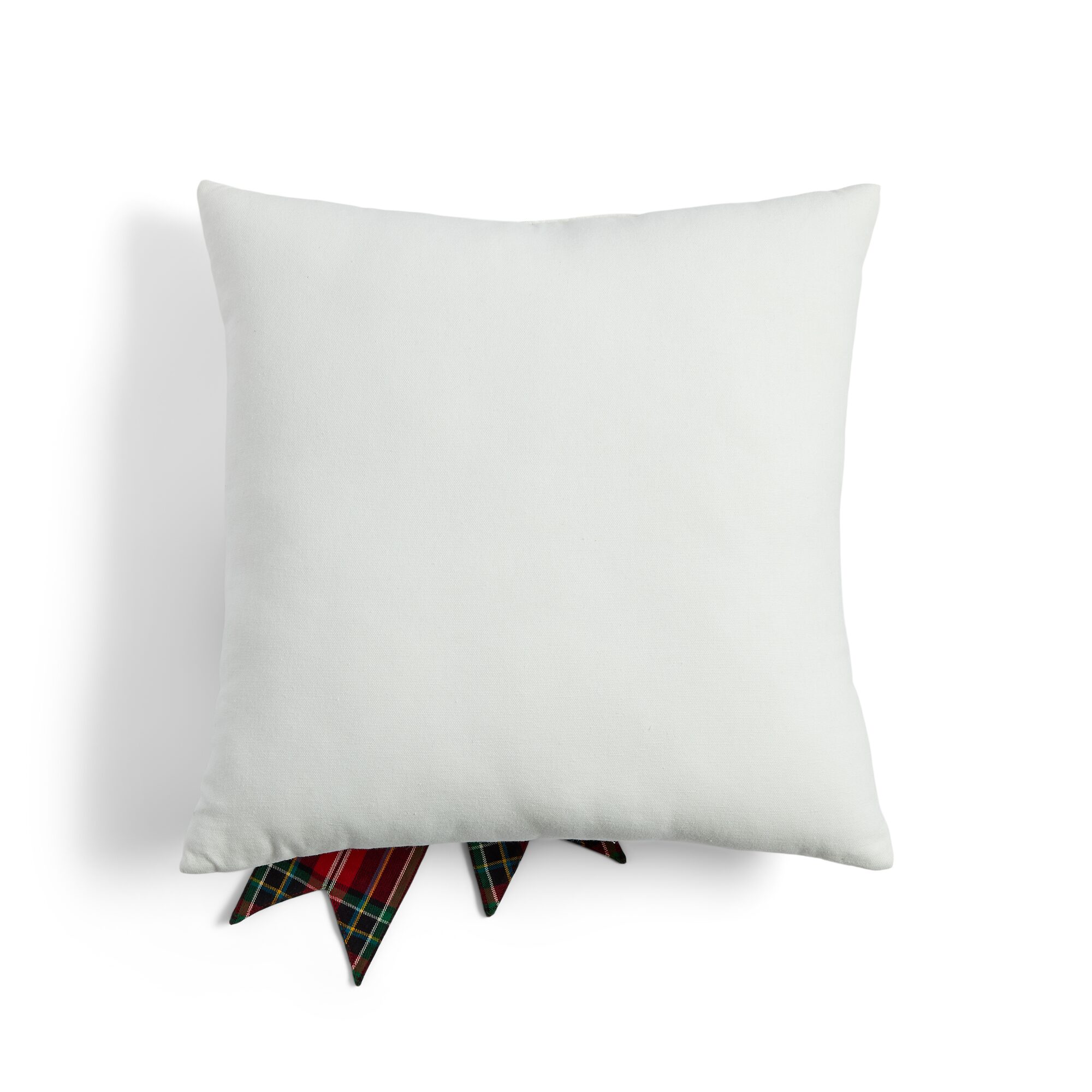North Pole Trading Co. Plaid Bow Holiday Square Throw Pillow