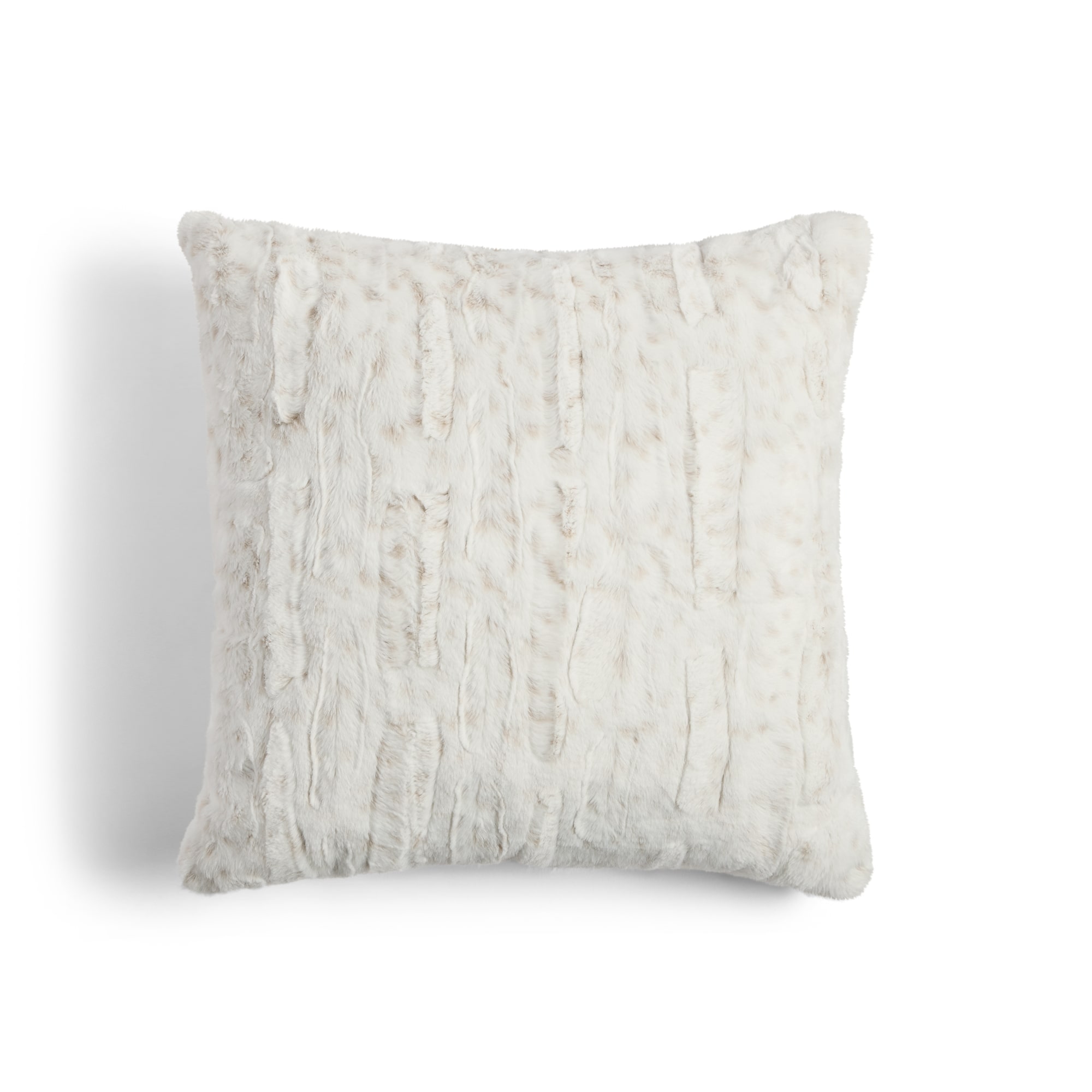 North Pole Trading Co. Snow Leopard Faux Fur 22x22 Square Throw Pillow