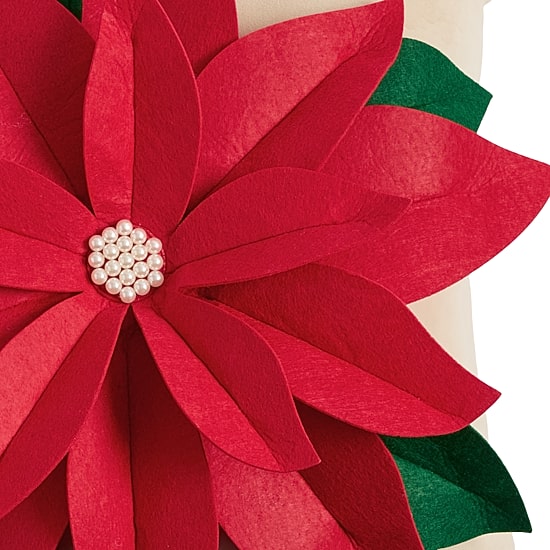 North Pole Trading Co. Poinsetta Holiday Square Throw Pillow