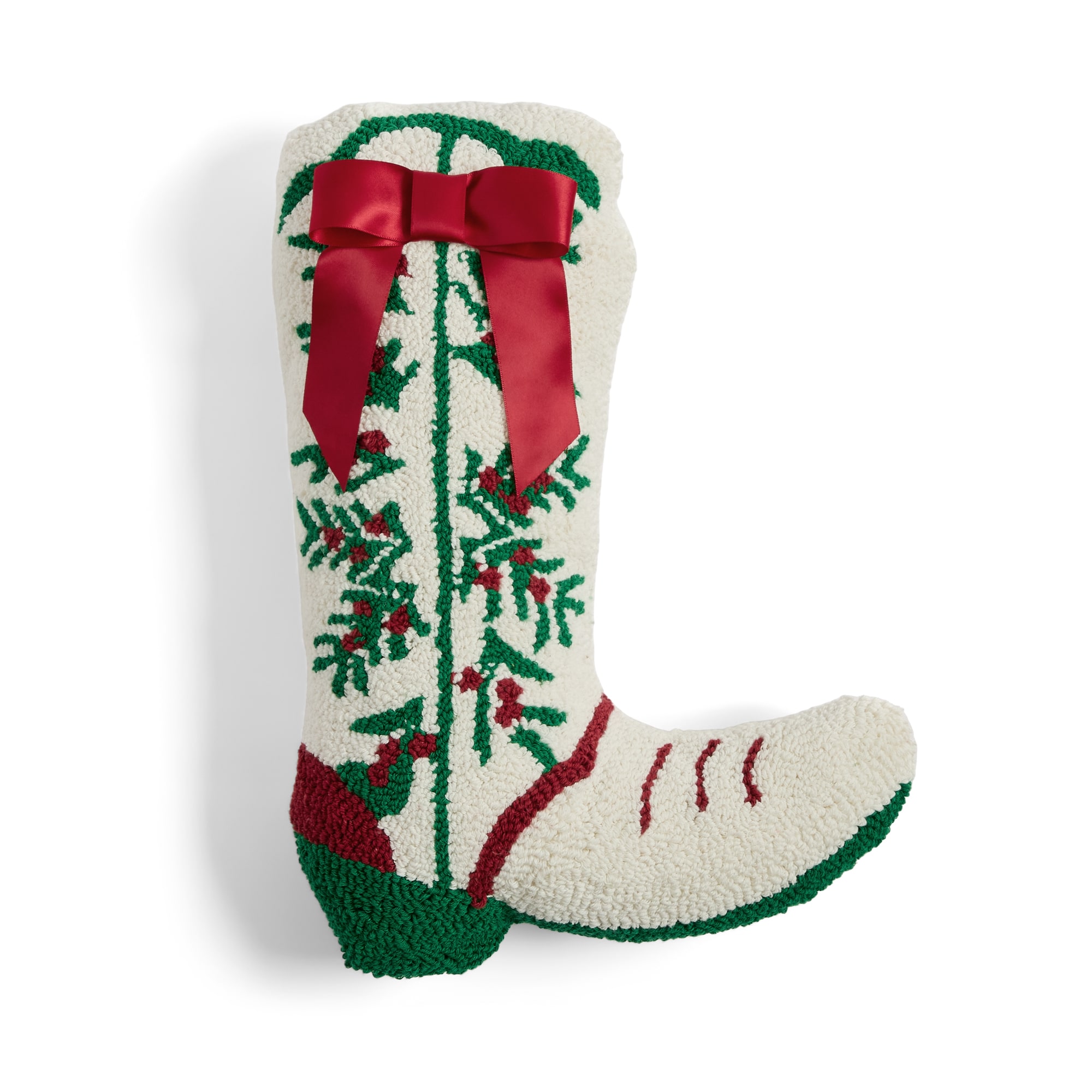 North Pole Trading Co. Christmas Boot Holiday Figural Throw Pillow