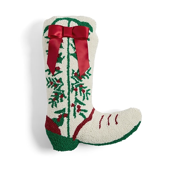 North Pole Trading Co. Christmas Boot Holiday Figural Throw Pillow