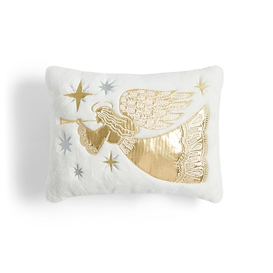 North Pole Trading Co. Angel Holiday Oblong Throw Pillow