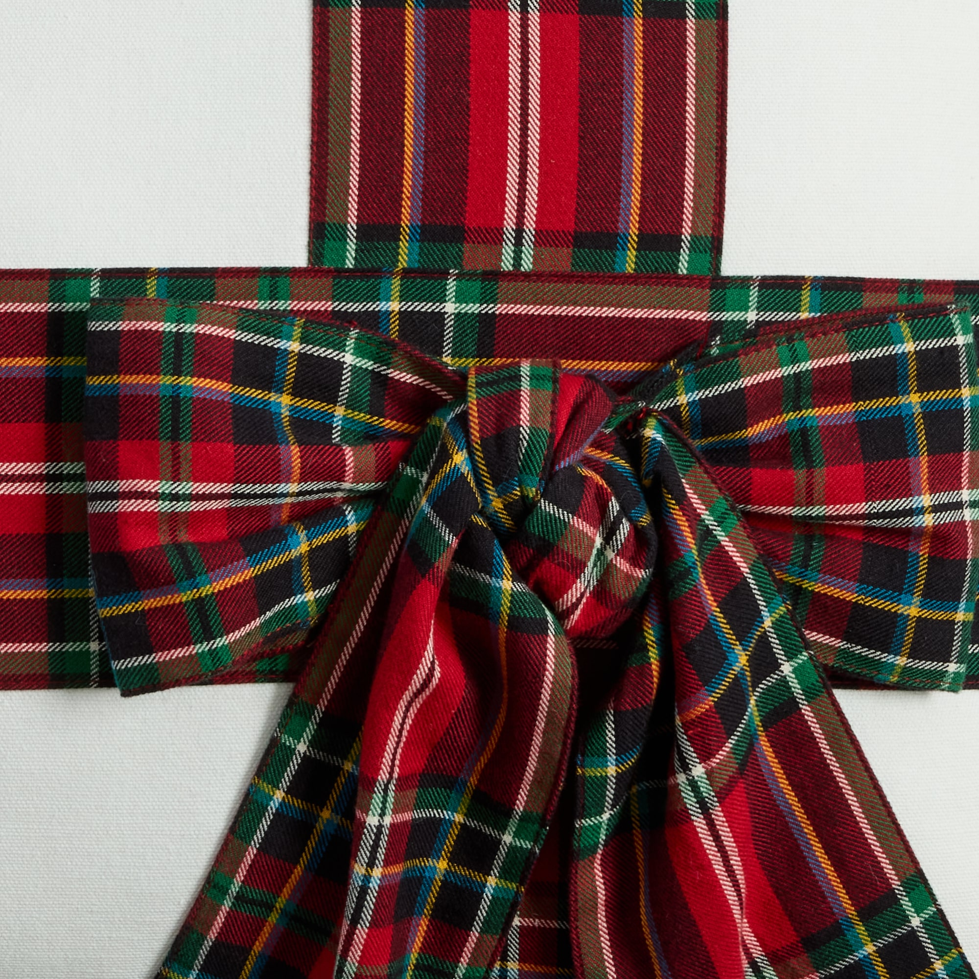 North Pole Trading Co. Plaid Bow Holiday Square Throw Pillow