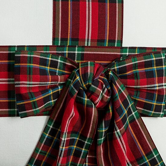 North Pole Trading Co. Plaid Bow Holiday Square Throw Pillow