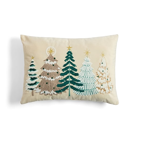 North Pole Trading Co. Woodland Trees Holiday Oblong Throw Pillow