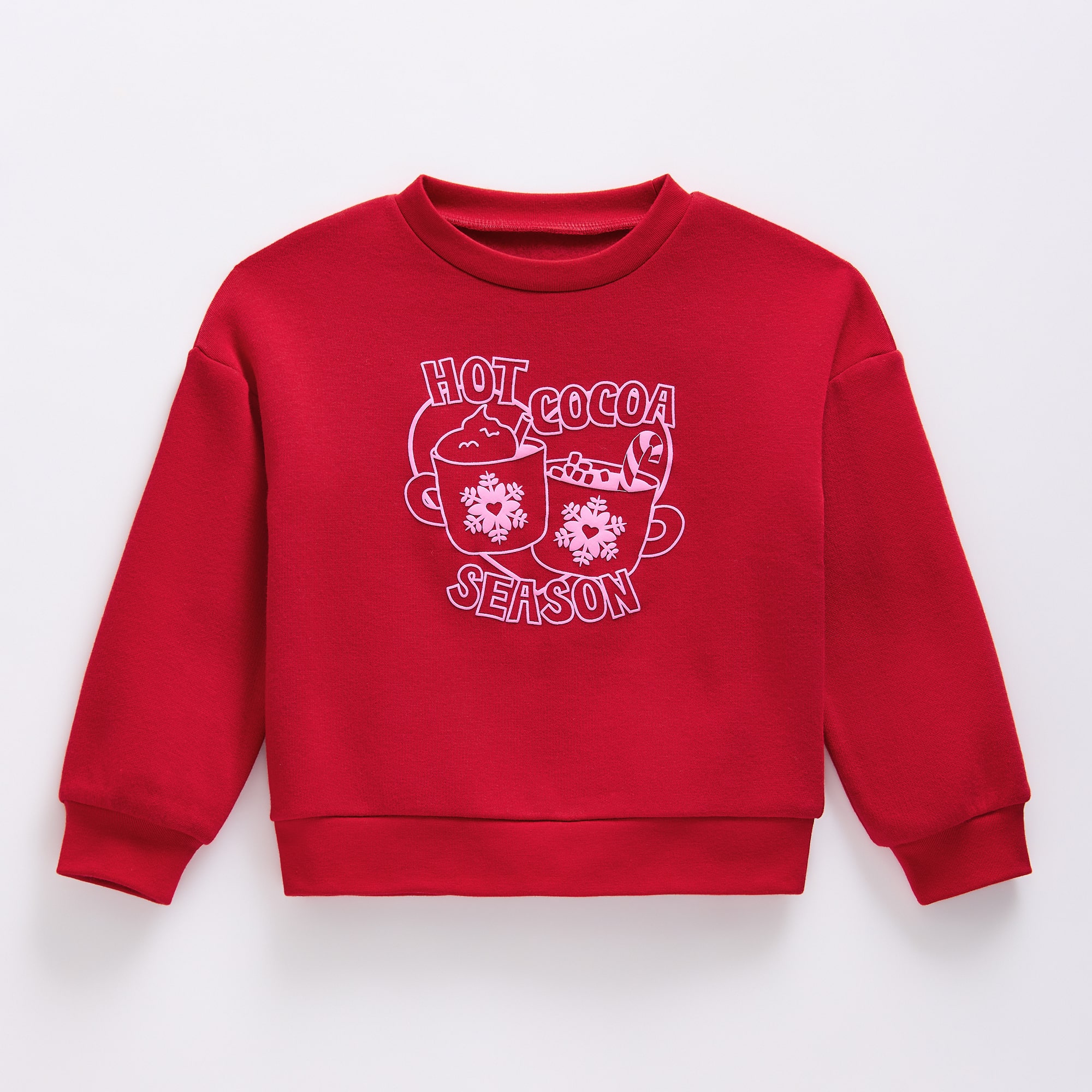Okie Dokie Toddler & Little Girls Round Neck Fleece Long Sleeve Sweatshirt