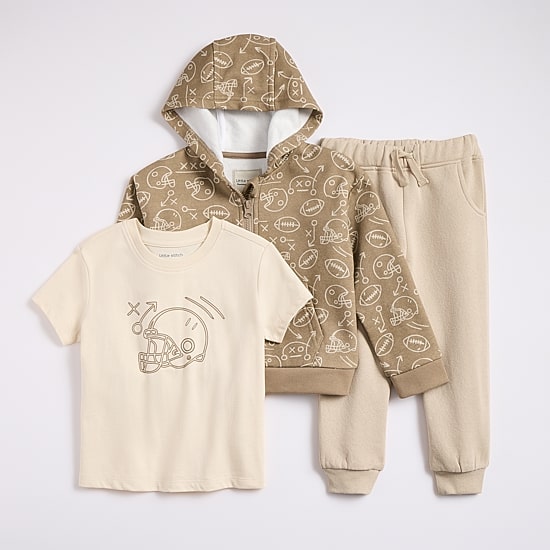 Little Stitch Toddler Boys Fleece 3-pc. Pant Set