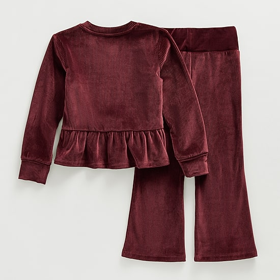 Thereabouts Little & Big Kid Girls Velour 2-pc. Pant Set