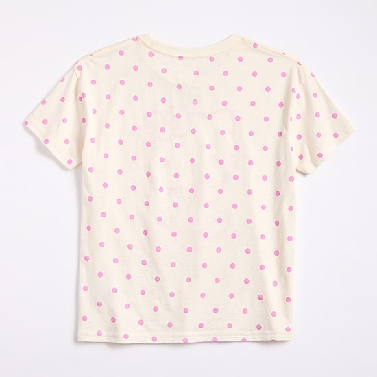 Girls Crew Neck Short Sleeve Regular Fit Hello Kitty Graphic T-Shirt