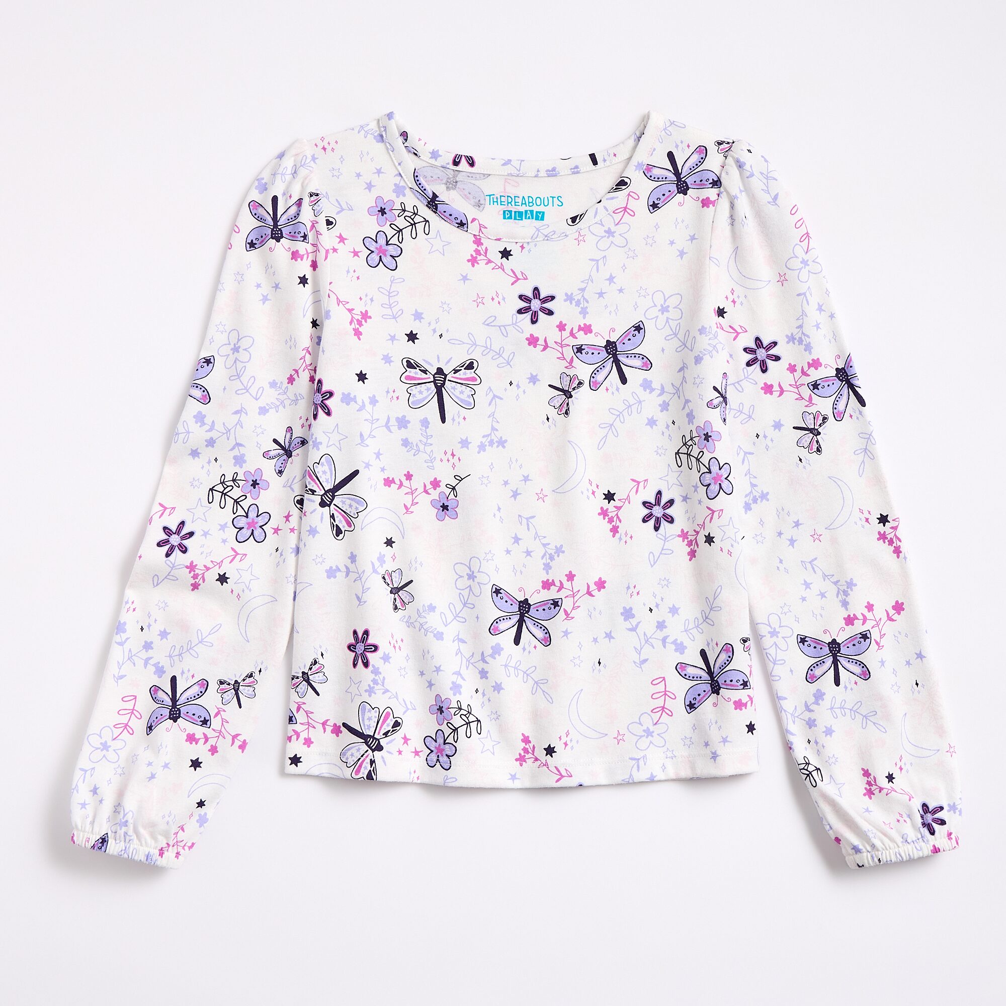 Thereabouts Little Girls Round Neck Long Sleeve T-Shirt
