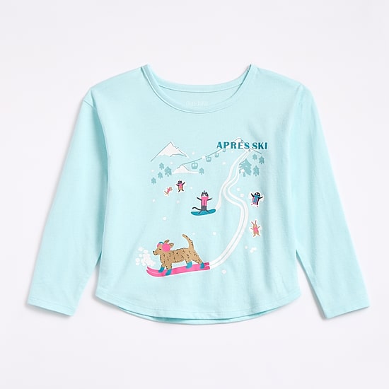Okie Dokie Toddler & Little Girls Round Neck Long Sleeve Classic Fit Graphic T-Shirt