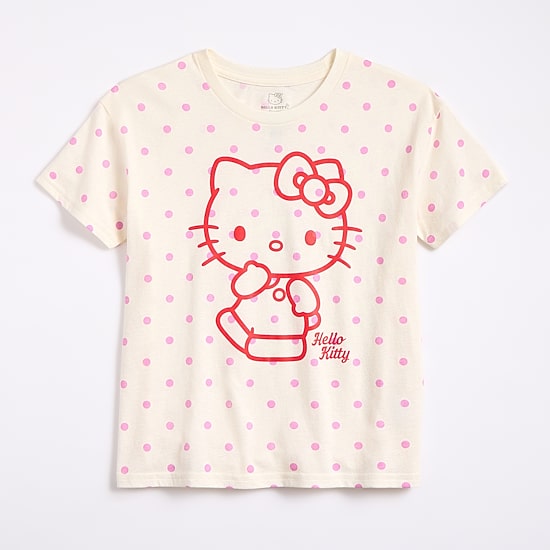 Girls Crew Neck Short Sleeve Regular Fit Hello Kitty Graphic T-Shirt