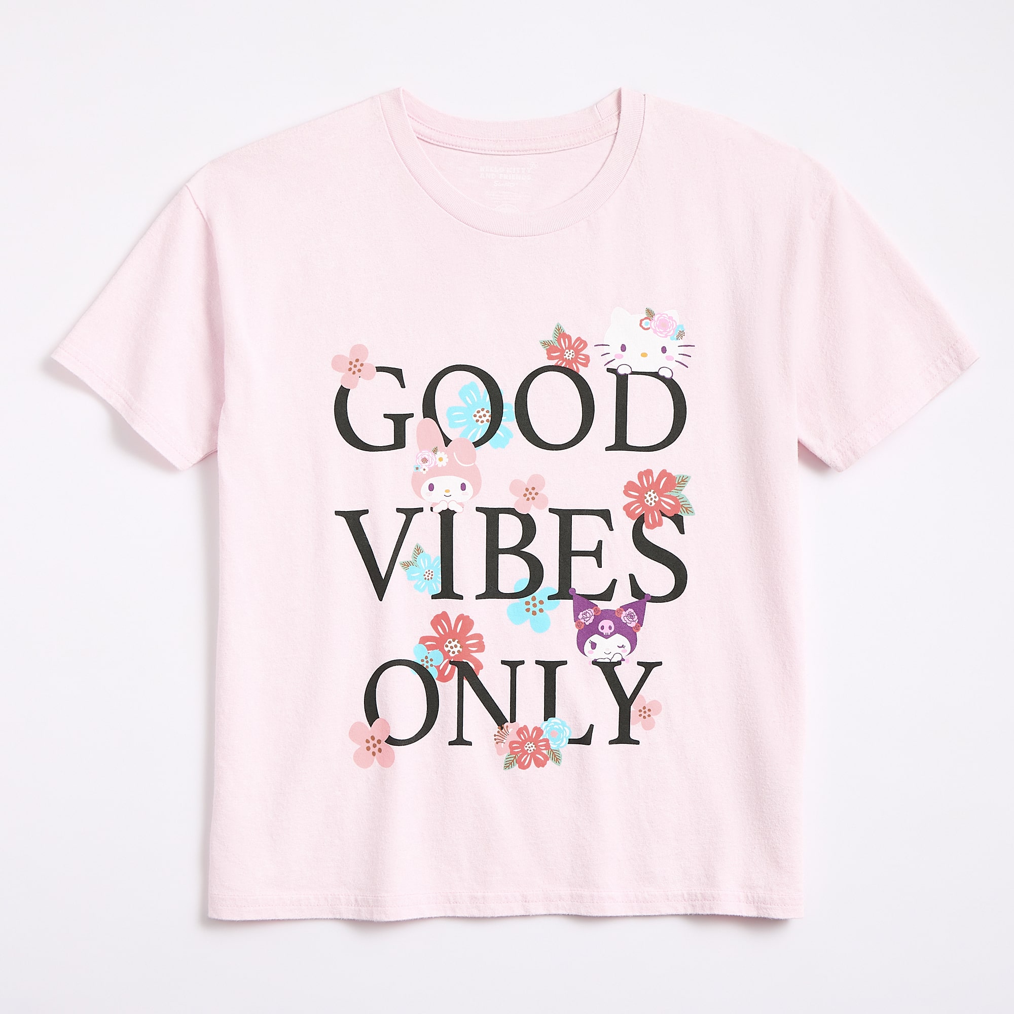 Girls Crew Neck Short Sleeve Regular Fit Hello Kitty Graphic T-Shirt