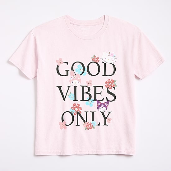 Girls Crew Neck Short Sleeve Regular Fit Hello Kitty Graphic T-Shirt