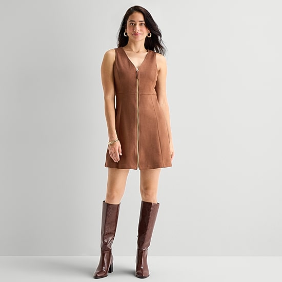 MSK Womens Sleeveless Shirt Dress