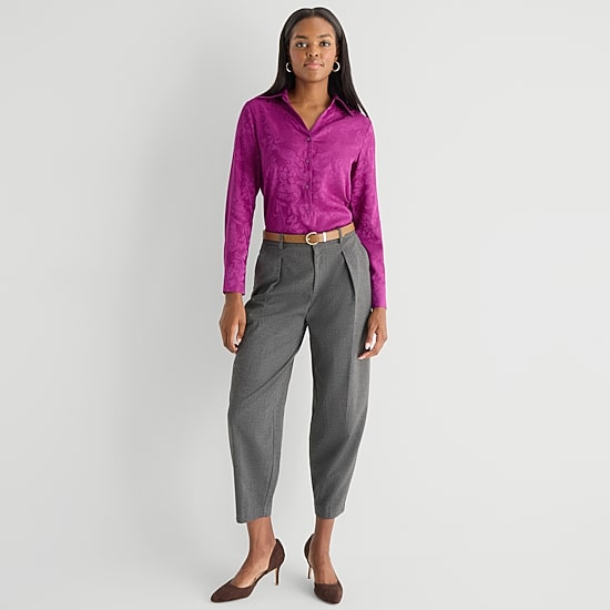 Worthington Womens Long Sleeve Slim Fit Blouse