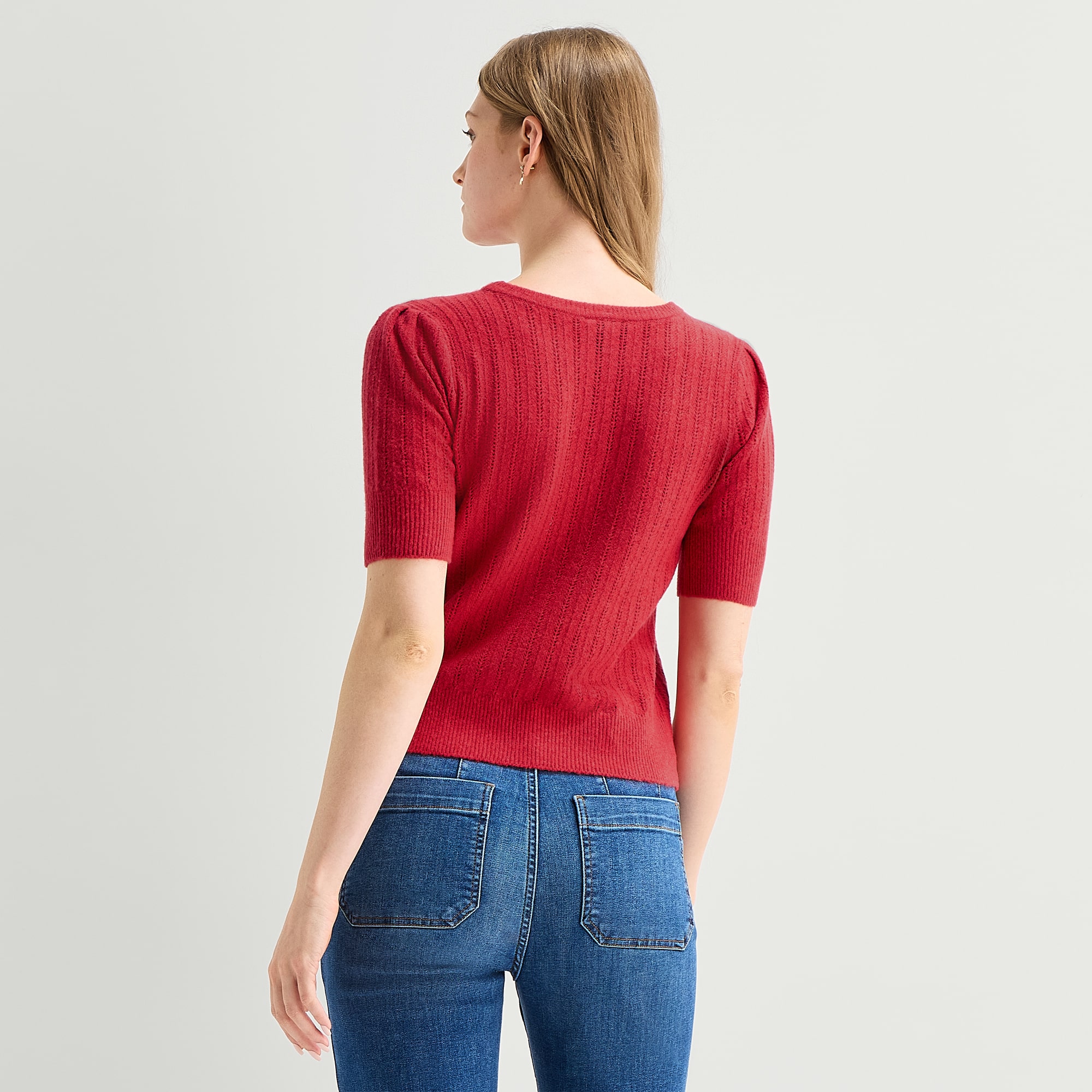A.N.A Womens Crew Neck Short Sleeve Pullover Sweater