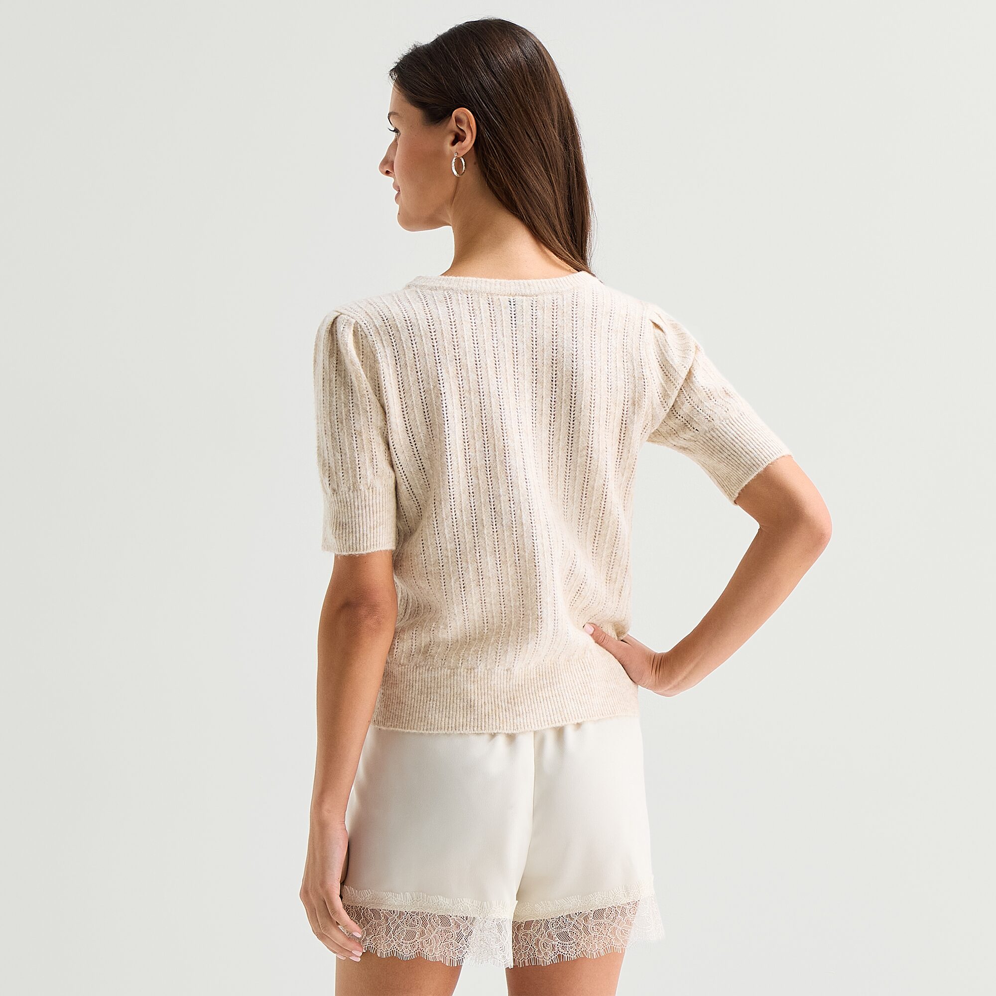 A.N.A Womens Crew Neck Short Sleeve Pullover Sweater