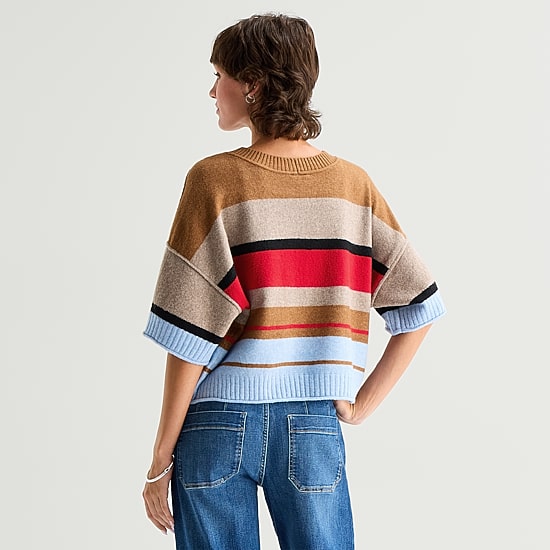 A.N.A Womens Crew Neck Short Sleeve Pullover Sweater
