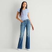 Arizona Curvy Womens Juniors High Rise Bootcut Jean