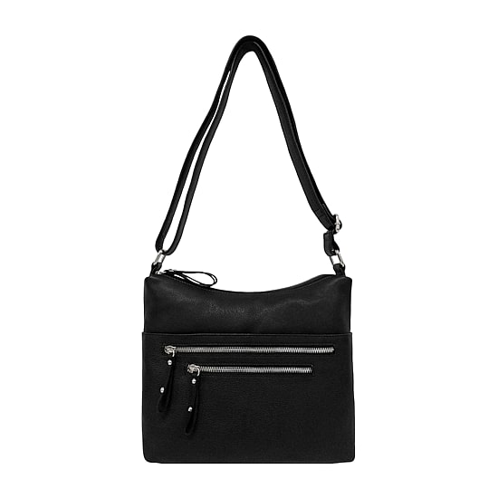 Bueno of California Great American Leather Black Crossbody Bag