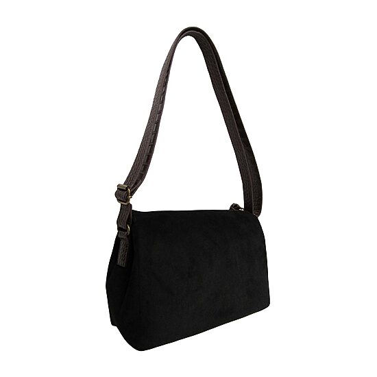 Bueno of California Faux Suede With Croc Turn Lock Medium Crossbody Bag