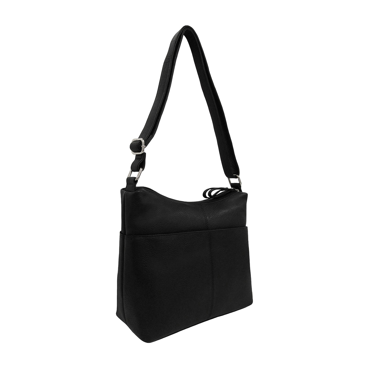 Bueno of California Great American Leather Dbl Zip Crossbody Bag