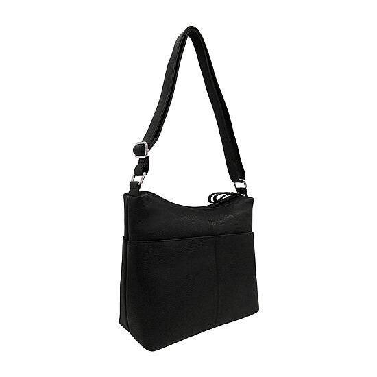 Bueno of California Great American Leather Black Crossbody Bag