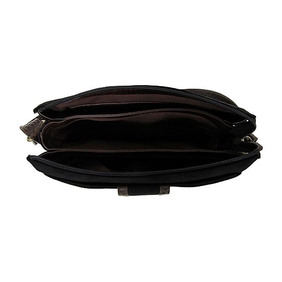 Bueno of California Faux Suede With Croc Turn Lock Medium Crossbody Bag
